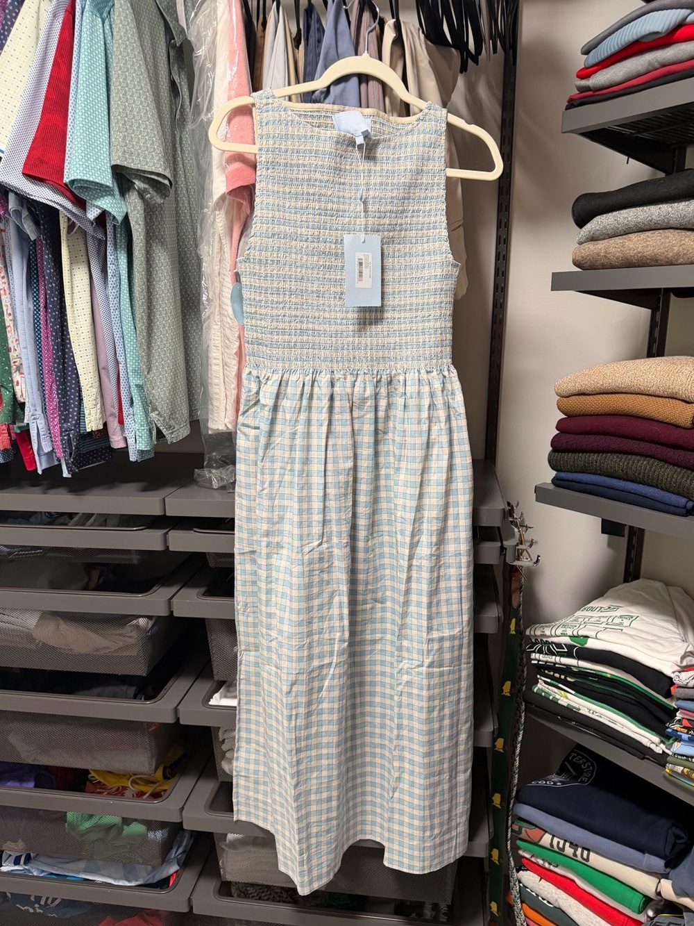 Hill house blue red gingham Cosima dress Small NWT